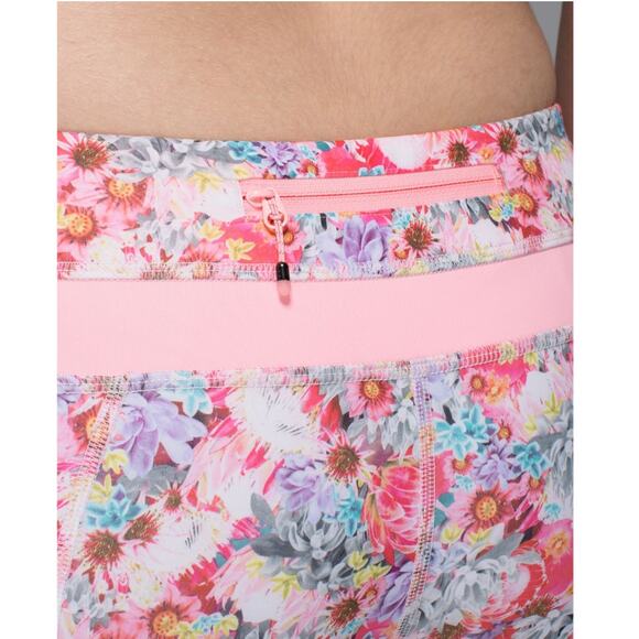 Lululemon Run Inspire Crop II All Luxtreme Flowabunga Pink Leggings Size 6 - Picture 4 of 12